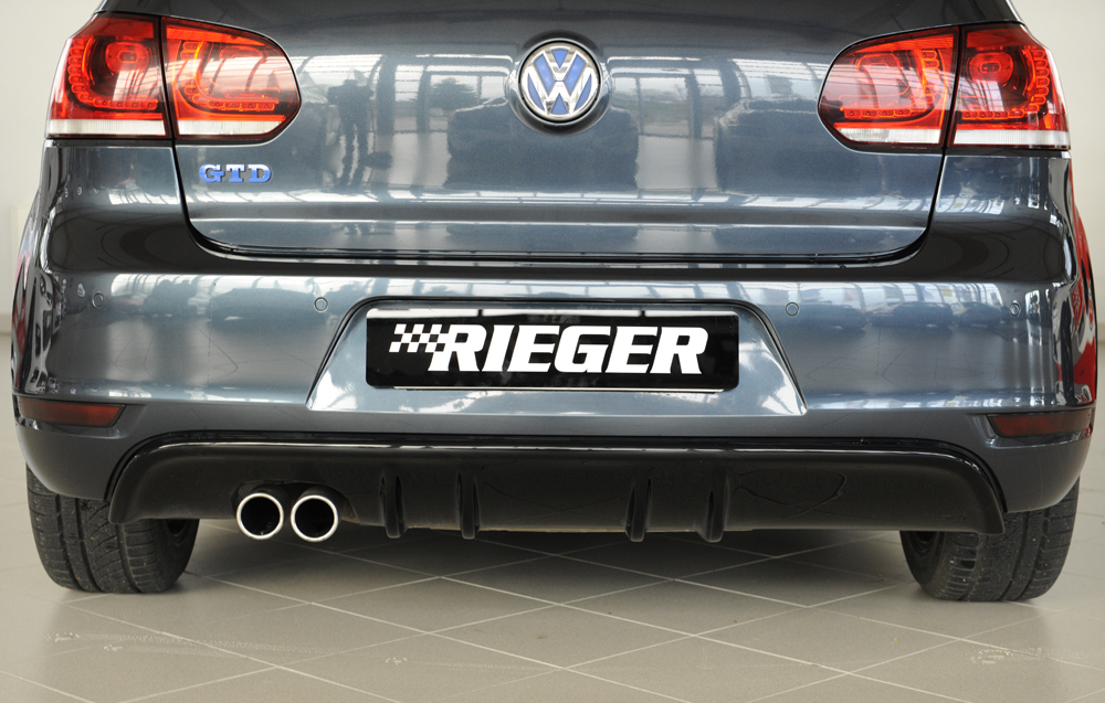 Diffuser passend voor Volkswagen Golf 6 GTD Rieger Glans Zwart