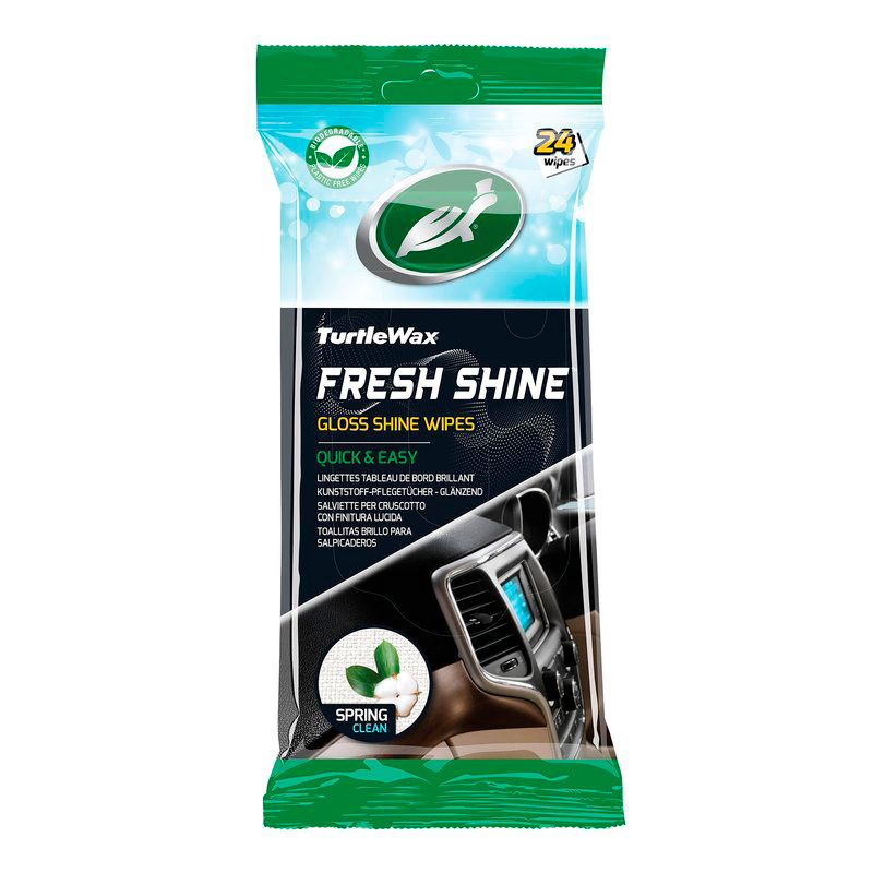 Turtle Wax 54095 Fresh Shine Gloss Interior Cleaning Wipes 24 Pack