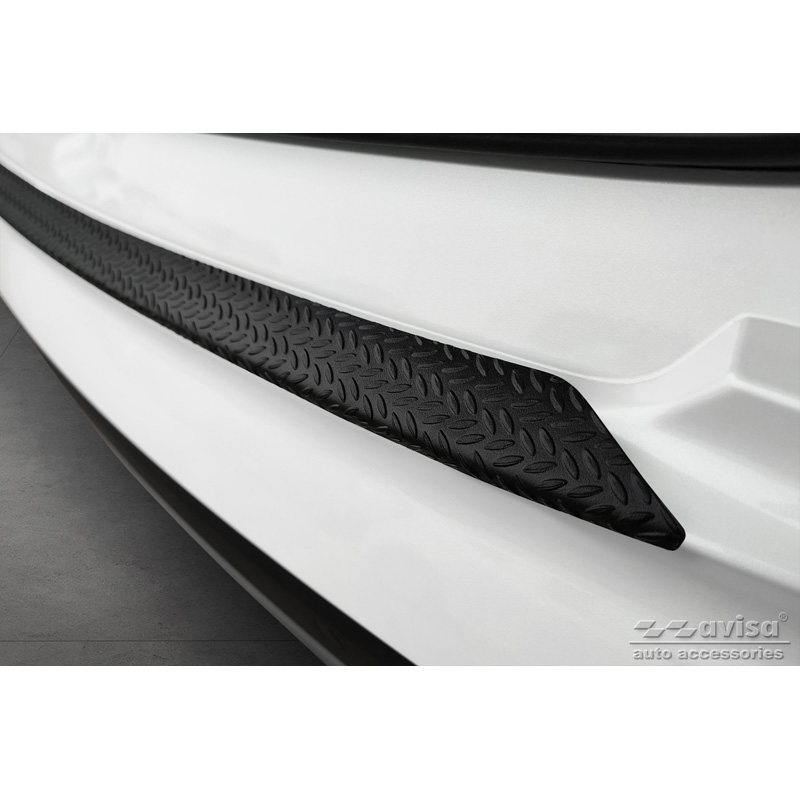 Matt Black Aluminum Rear bumper protector  Kia Sorento IV 2020- 'Riffled Plate'