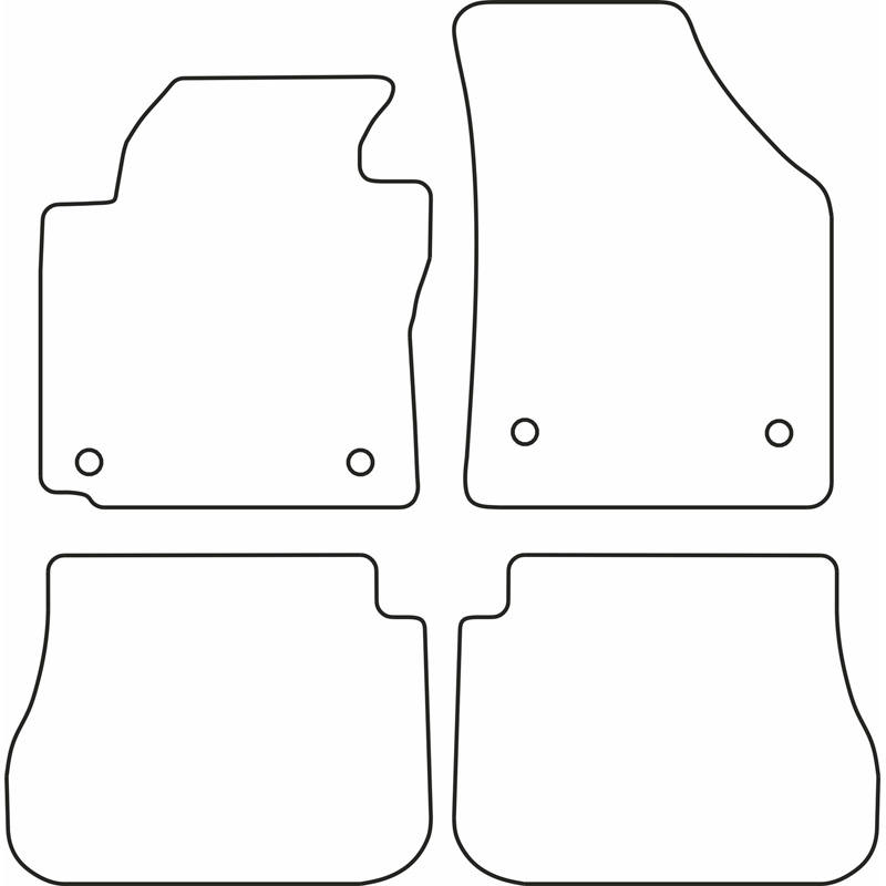 Set velour car mats  Volkswagen Caddy Combi/Variant 5-Persons 2015-2020 (front + rear)