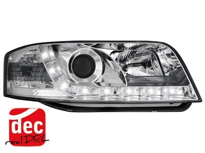 Headlights Audi A6 4B 01-04 Devil Eyes Dlite LED Chrome