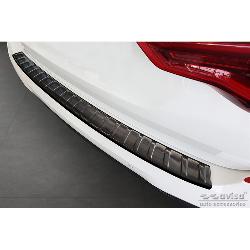 Black Stainless Steel Rear bumper protector  BMW X3 G01 M-Package 2017-2021 & Facelift 2021- 'Ribs'