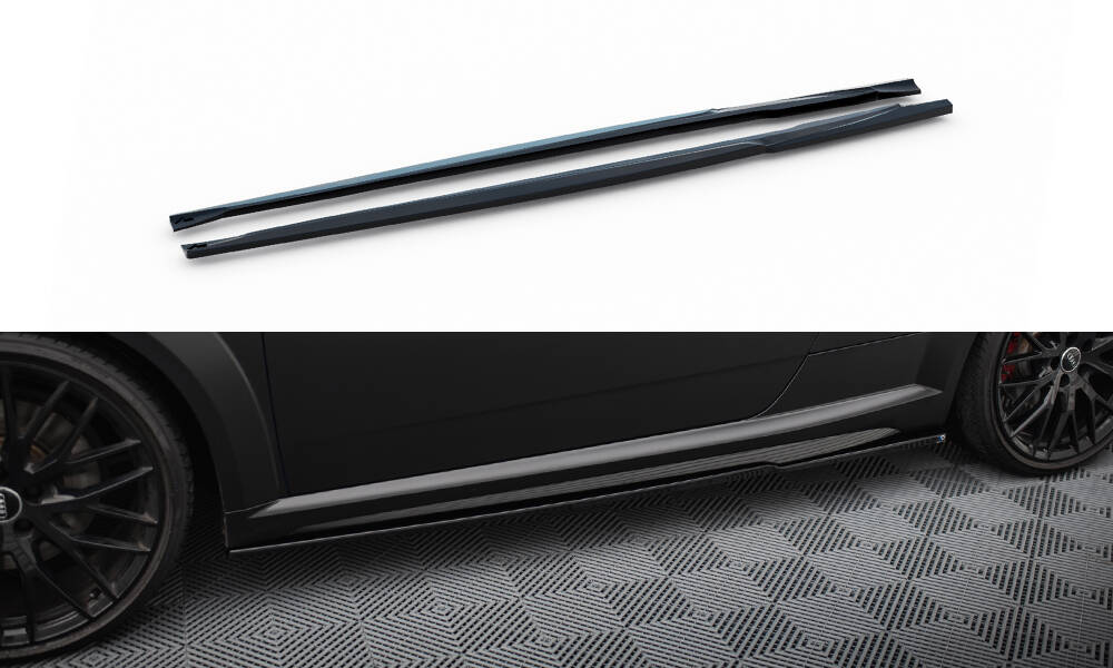 Zijskirts passend voor Audi TT S-Line / TTS 8S FL Maxton Glans Zwart