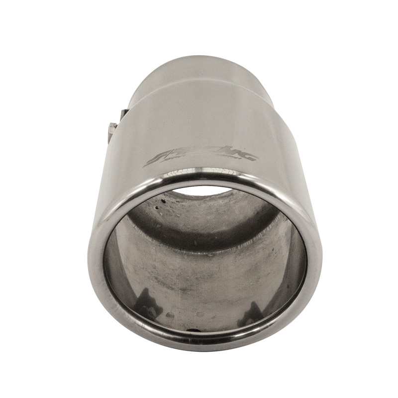 Simoni Racing Exhaust Tip Oval/Slanting Inox - 77x72xL140mm - Installation ->62mm