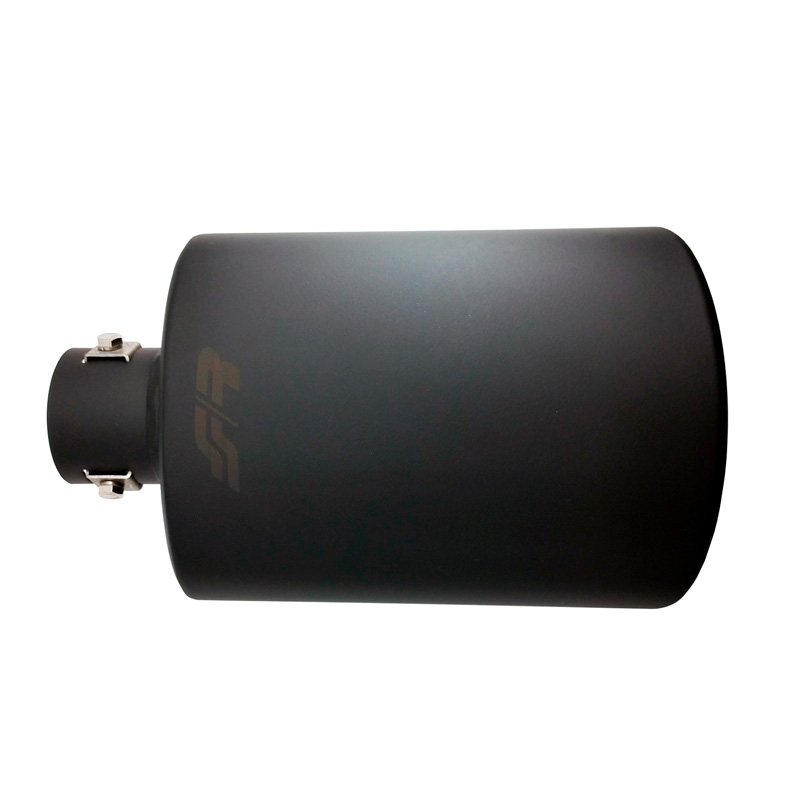 Simoni Racing Exhaust Tip Oval/Slanting Black - 150x100xL255mm - Installation ->37-54mm