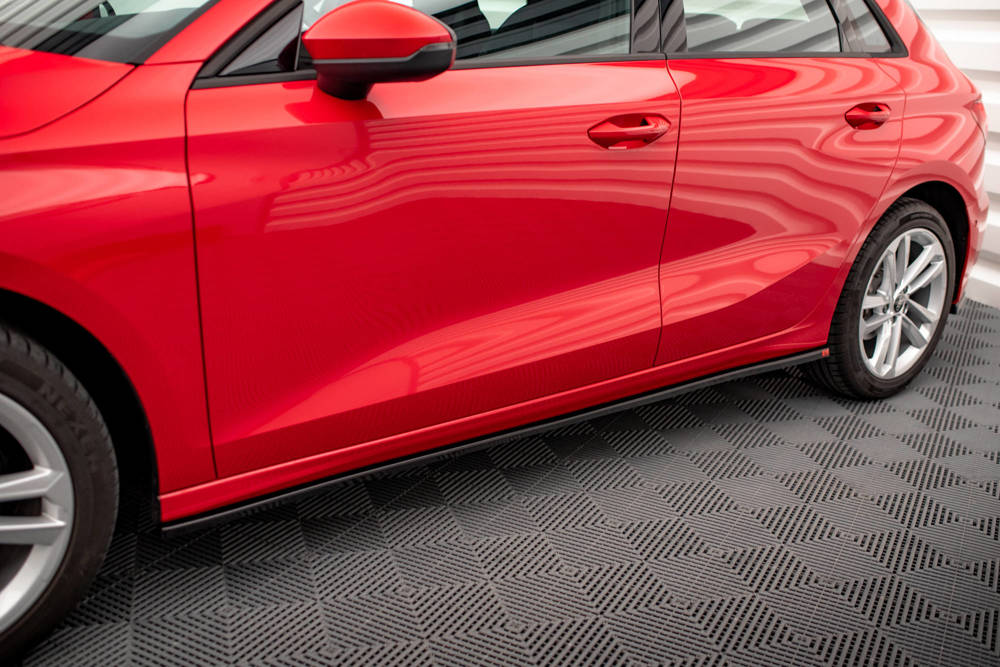 Zijskirts passend voor Audi A3 8Y Maxton Glans Zwart