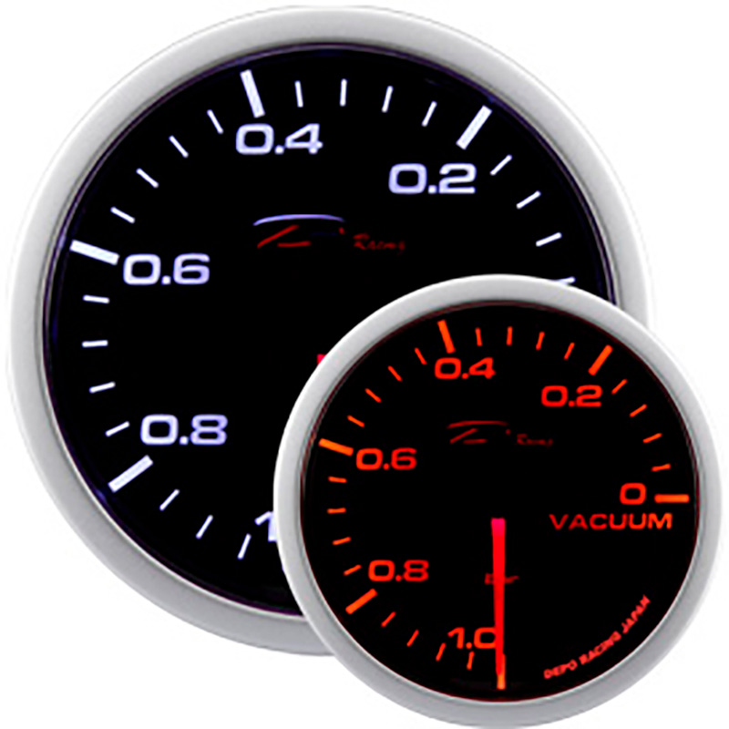 Depo Racing WA-Series Instrument/Gauge - Vacuum -1,0>0,2 bar - 52mm