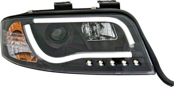 Headlights Audi A6 4B 01-04 Tube Light LED black