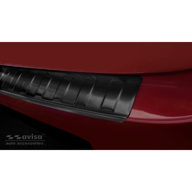 Black Stainless Steel Rear bumper protector  Hyundai i10 HB 5-doors 2019- 'Ribs'