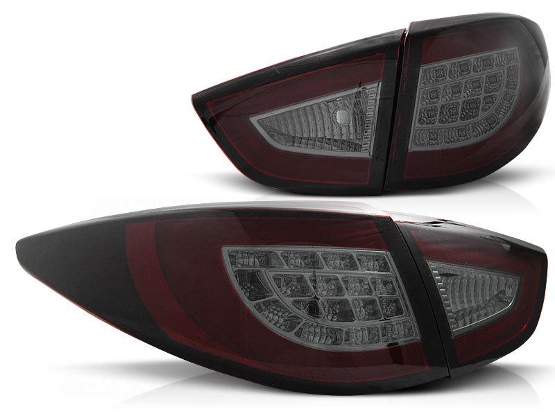 Hyundai Tucson IX35 Taillights with Tube and LED 09- Red/Smoke