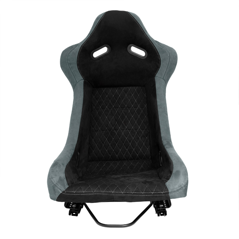 Sport seat 'LV' - Black/Grey - Non-reclinable fibreglass back-rest - incl. slides