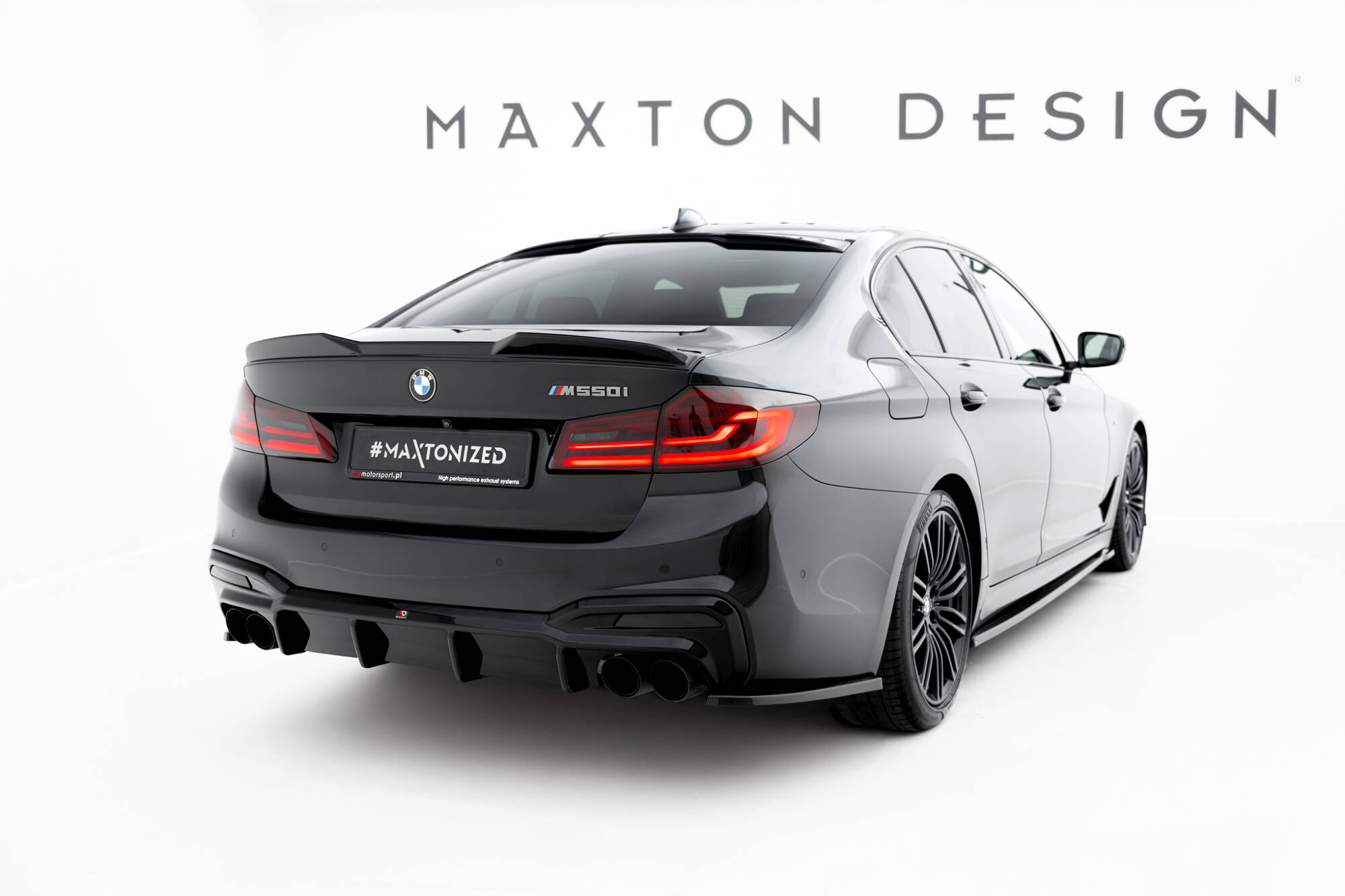 Raam Spoiler passend voor BMW M550i / 5 M-Pack Sedan G30 Maxton Glanzend zwart
