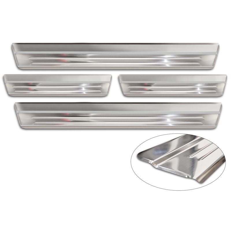 Stainless Steel Door sill protectors  Nissan Juke II (F16) 2019- 'Lines' - 4-pieces