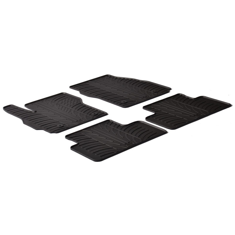 Rubber car mats set  Mazda 5 2010- (T profile 4-pieces + mounting clips)