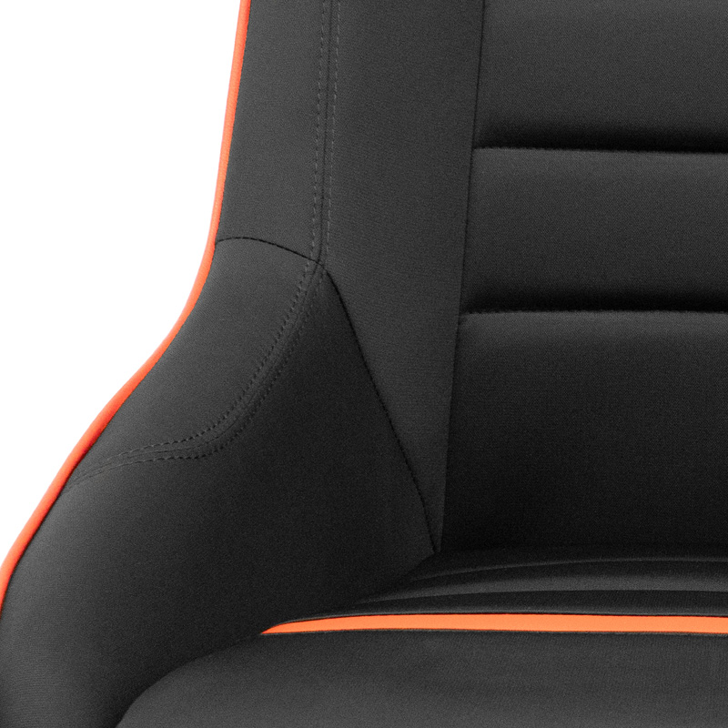 Sport seat 'Classic RS' - Black/Red - Non-reclinable back-rest + Integrated head-rest - incl. slides