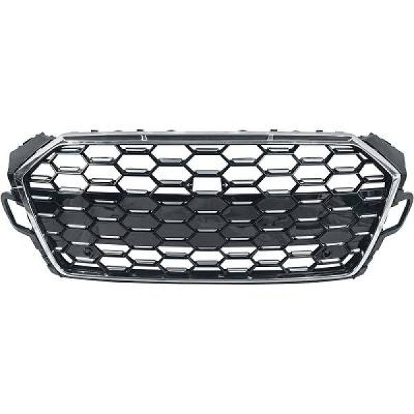 Grill passend voor Audi A5 B9 19- RS Look Glans Zwart/Chroom