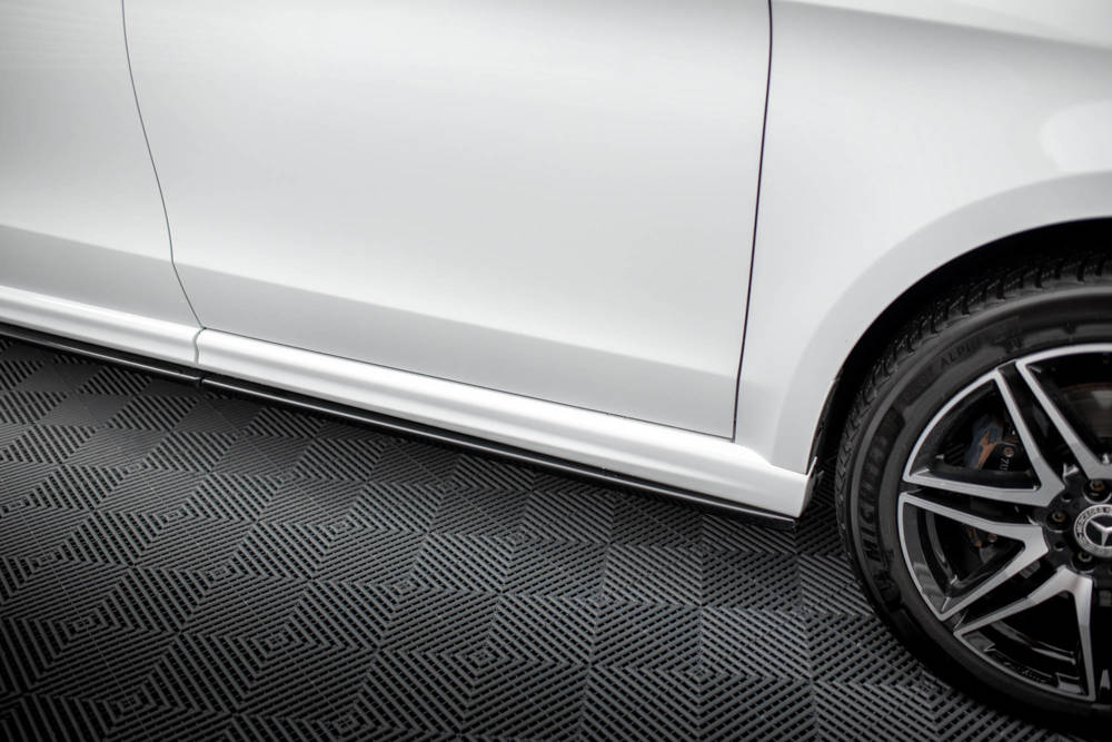 Zijskirts passend voor Mercedes-Benz V-Class Extra Long AMG-Line W447 Facelift 2019 - Maxton Glans Zwart