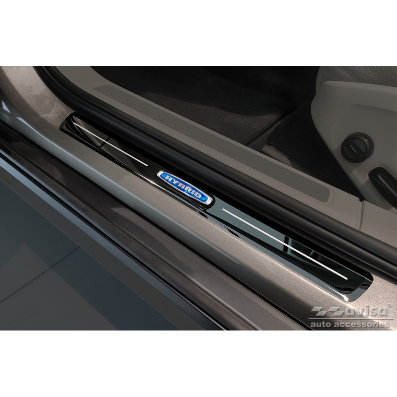 Mirror Black Inox door sill protectors  Volvo V90 2016- 'Hybrid' - 4-pieces