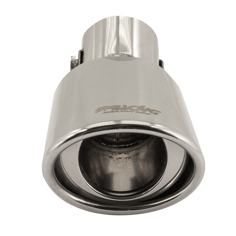 Simoni Racing Exhaust Tip Oval/Slanting Inox - 87x66xL150 - Installation ->48mm
