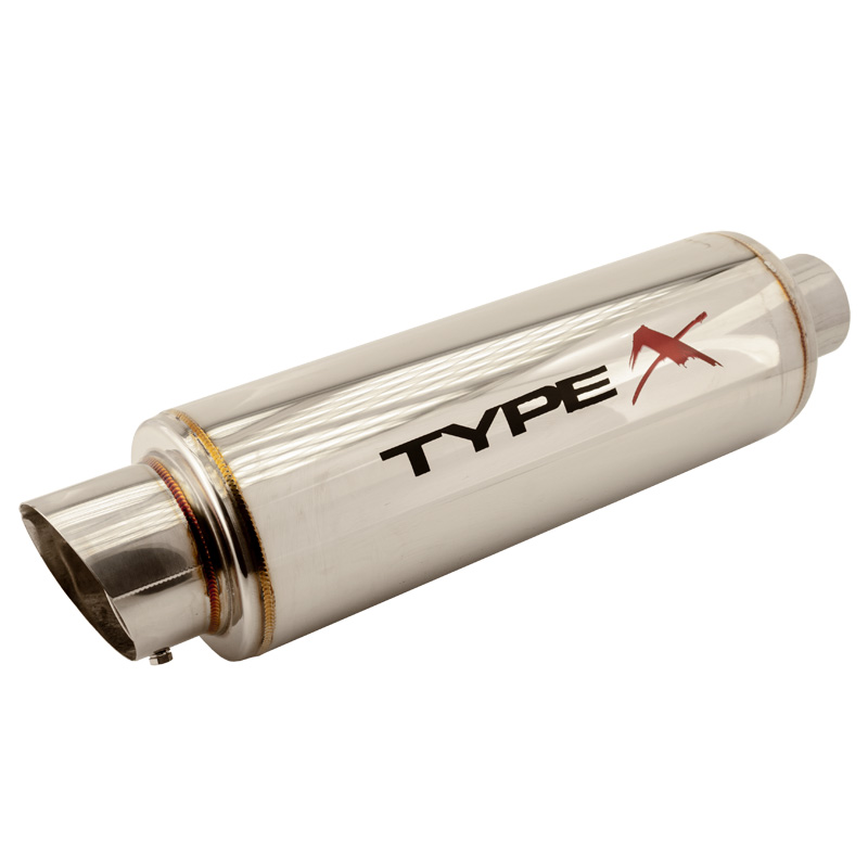 Universal sport exhaust Type X-50 Racing 'DualSound' - Angle Tip - Polished