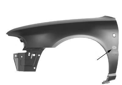 spatbord, met embleem gat, links,-08/1996 Audi A4, 1994-2001