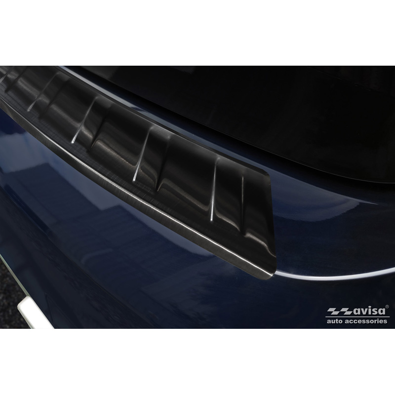 Black Stainless Steel Rear bumper protector  BMW iX3 (G08) 2020- 'Ribs'