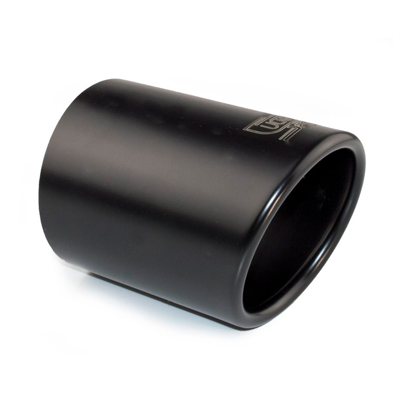 Ulter Sport Exhaust finisher - Round Ø90mm Slanted - Length 120mm - Installation 65-80mm - Black Inox