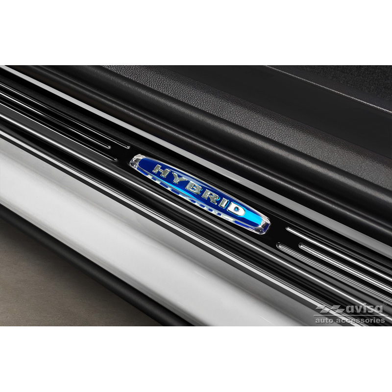 Black Inox door sill protectors  Volkswagen Touareg III 2018- 'Hybrid' - 4-pieces
