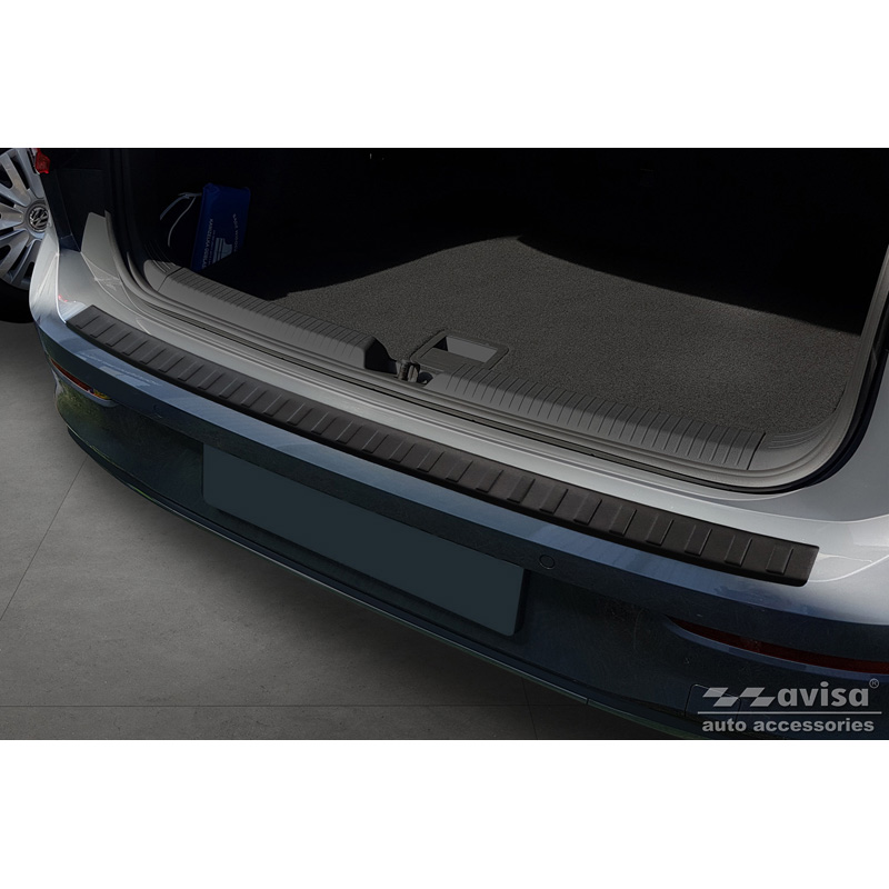 Matt Black Stainless Steel Rear bumper protector  Volkswagen Golf VIII HB 5-doors 2020-2024 & FL 2024-