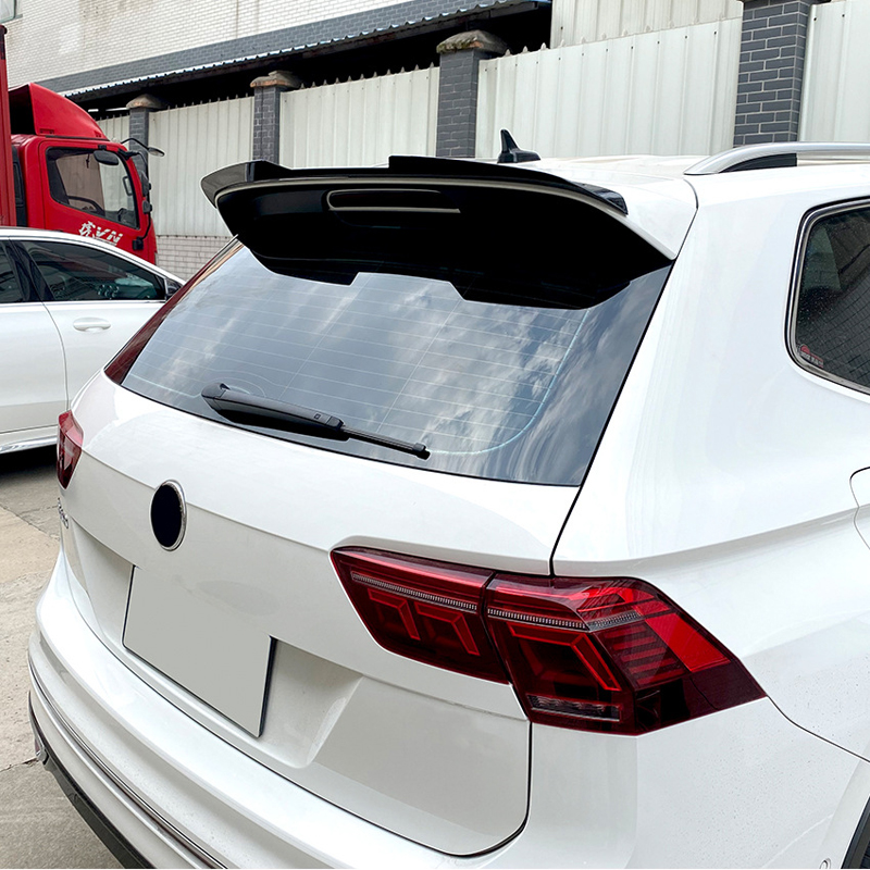 Roof spoiler (Spoiler Cap)  Volkswagen Tiguan II R-Line Facelift 2020-2024 (ABS Glossy Black)