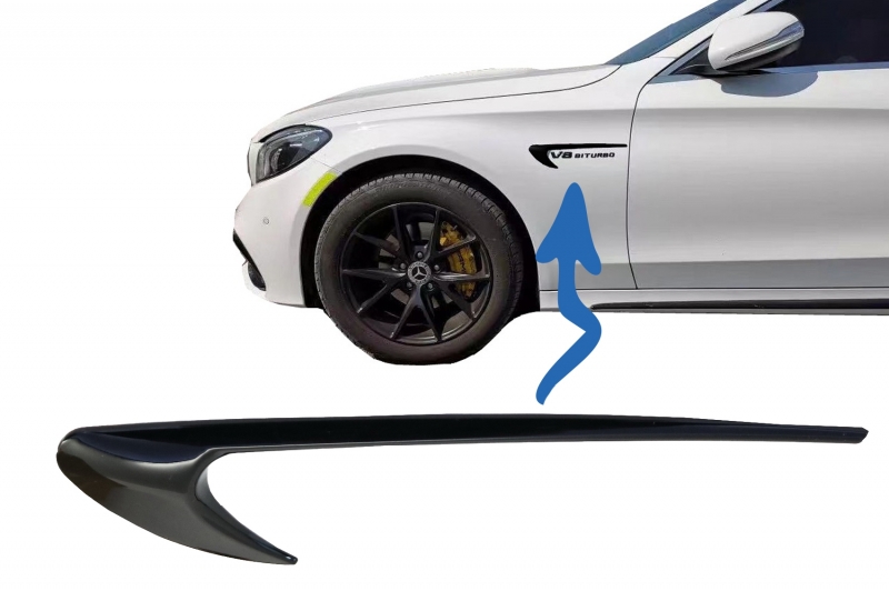 Zijscherm Grill passend voor Mercedes E-Klasse W213 C-Klasse W205 Glans zwart