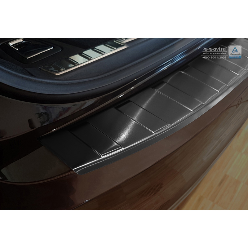 Black Stainless Steel Rear bumper protector  Volvo V90 9/2016- 'Ribs'