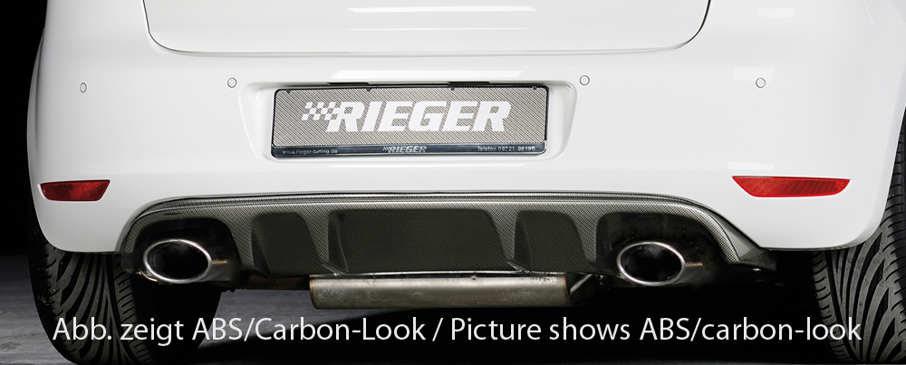 Diffuser passend voor Volkswagen Golf 6 GTI GTD Rieger Mat Zwart