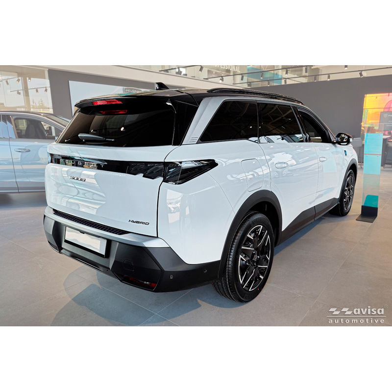 Avisa Matt Black Stainless Steel Rear bumper protector  Peugeot 5008 III 2024- 'Ribs'