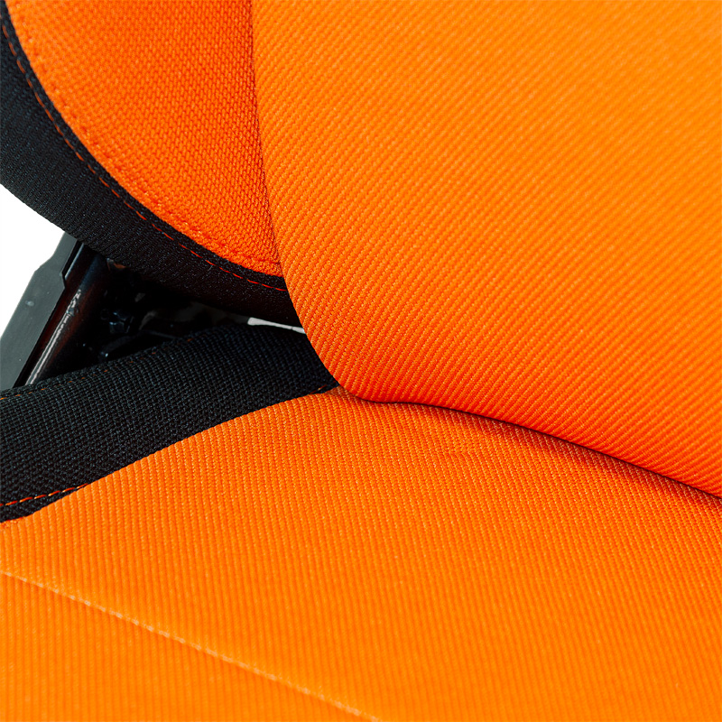 Sport seat 'Eco' - Black/Orange - Dual-side reclinable back-rest - incl. slides