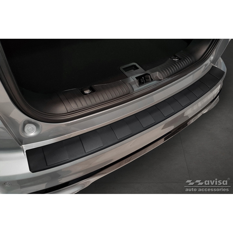 Matt Black Stainless Steel Rear bumper protector  Ford Kuga III ST-Line/Vignale/Hybrid ST-Line 2019-2024 & FL 2024- 'Ribs'