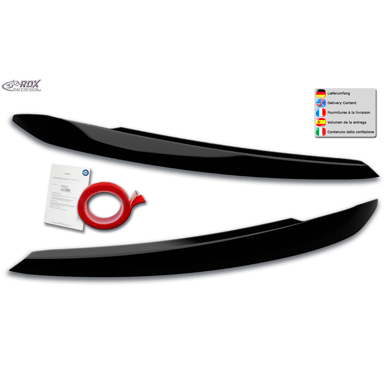 Head light spoilers  Volkswagen Touran (5T) 2015- (Halogen) (ABS Gloss Black)