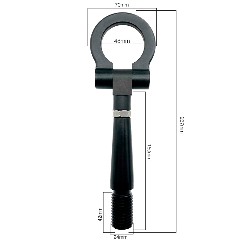 Simoni Racing Towing Eye - Metal - Black - Length 23.7cm