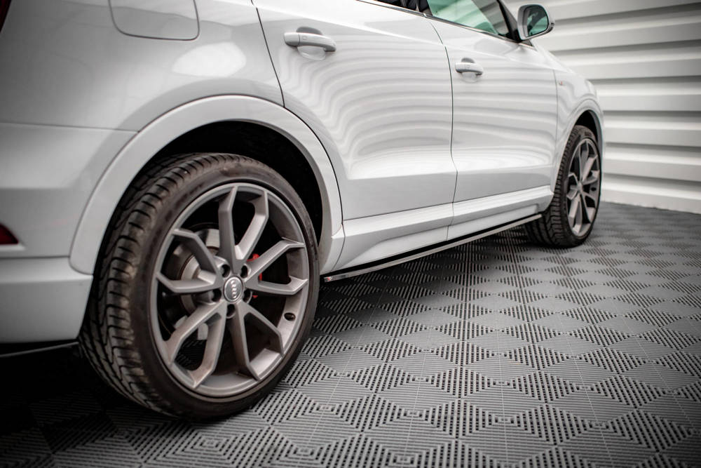 Zijskirts passend voor Audi Q3 S-Line 8U FL Maxton Glans Zwart
