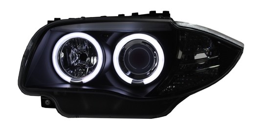 Headlights BMW E81/E87 Angel Eyes Ice black CCFL