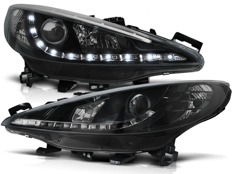 Headlights Peugeot 207 06- Devil Eyes Dlite LED black
