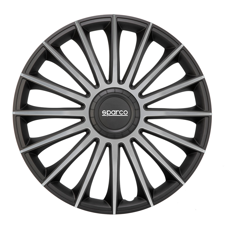 Sparco Wheel Covers Treviso - 15-inch - Black/Silver - Set of 4 pieces