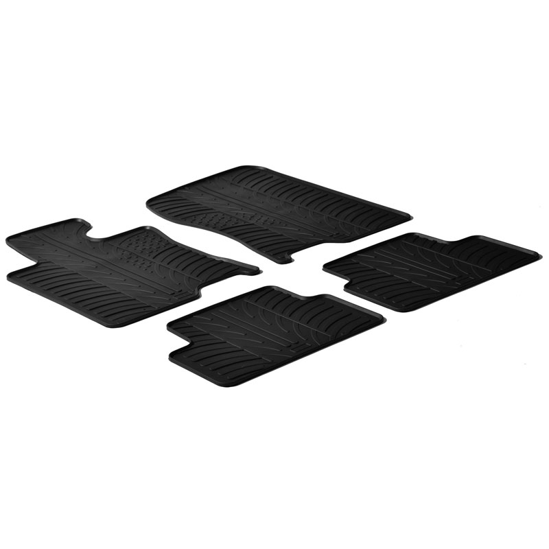Rubber car mats set  Honda Accord 2008- (T profile 4-pieces + mounting clips)