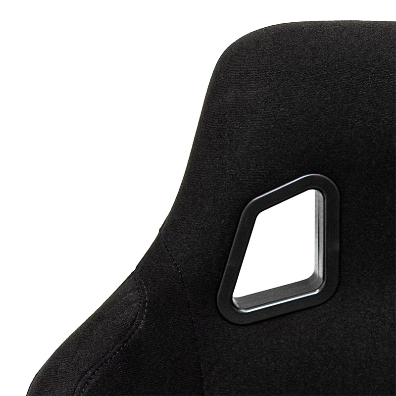 Sport seat 'MO' - Black - Non-reclinable fibreglass back-rest - incl. slides
