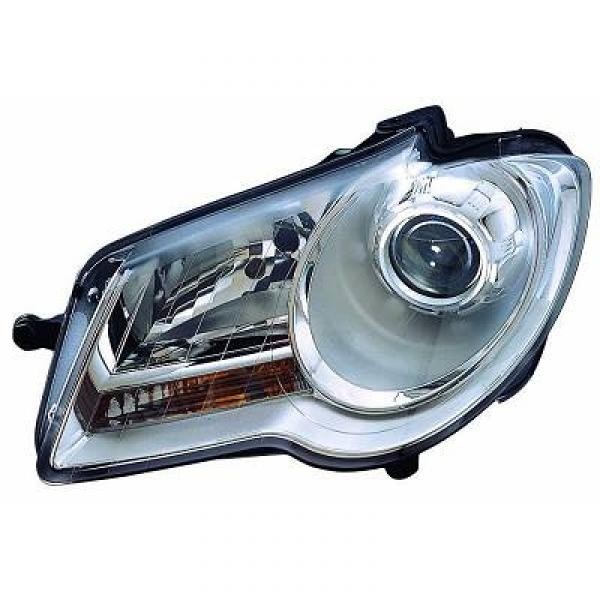 Koplamp rechts TOURAN 06-10 DEPO H7+H7/Chroom