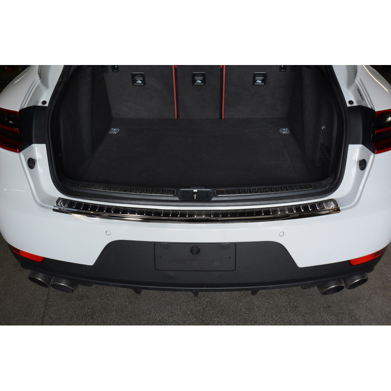 Black Stainless Steel Rear bumper protector  Porsche Macan 2013- 'Ribs'