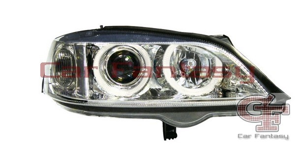 Headlights Opel Astra G Angel Eyes Chrome