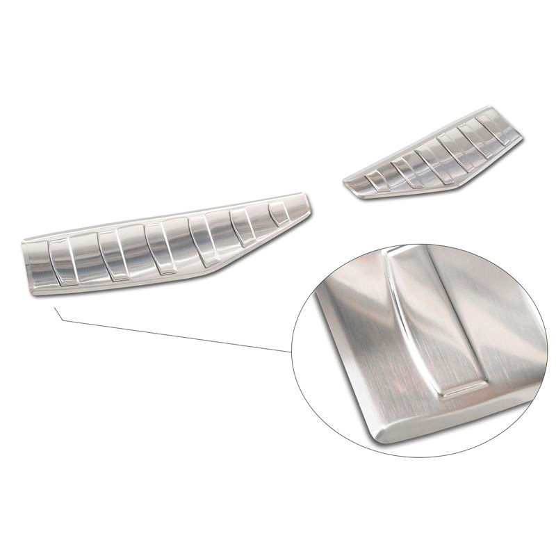 Stainless Steel Rear bumper protector  Ford Mustang Mach-E 2020- 'Ribs' (2-Pieces)