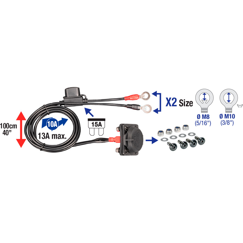 OptiMate PORT O-97P12 – MagCode Clip Panel Mount – Magnetic battery charger connection – 12V
