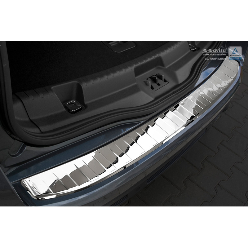 Chrome Stainless Steel Rear bumper protector  Ford S-Max II 2015- 'Ribs'